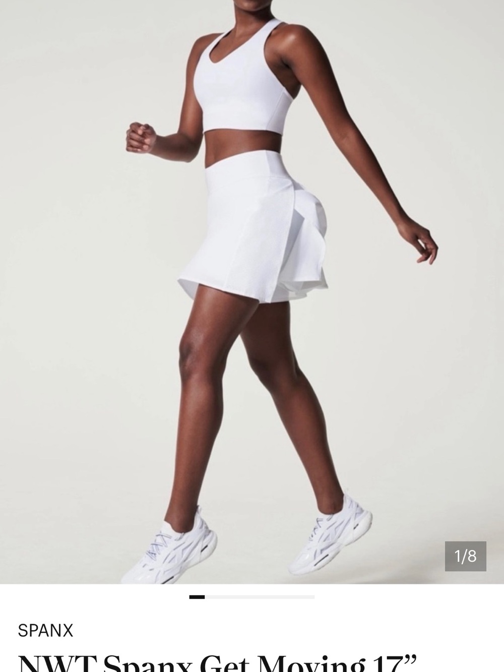 SPANX White Athletic Skort with Built-In Shorts